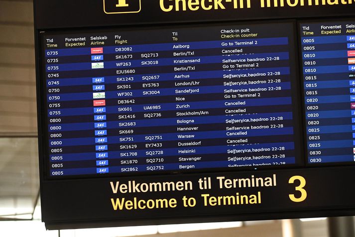 Konan lenti á Terminal 3 á Kastrup-flugvelli. Byggingunni var í kjölfarið lokað.
