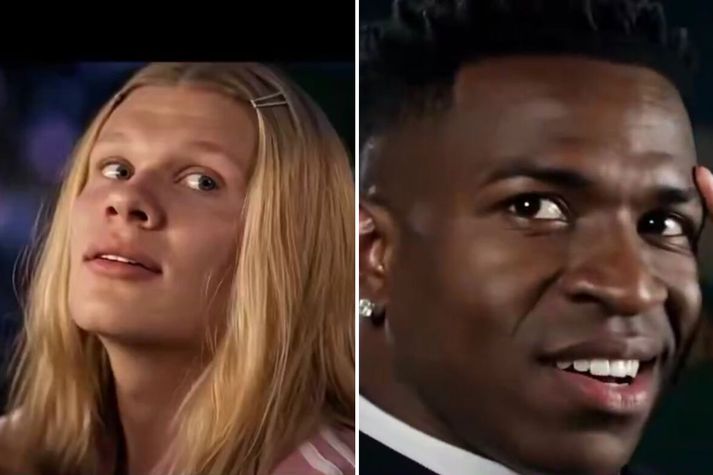 Haaland og Vinicius í hlutverkum Wayans og Crews úr White Chicks. Myndbandið hefur vakið kátínu víða um heim.