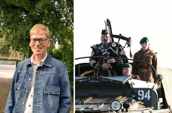 Þórhallur Heimisson ræddi áttatíu ára afmæli innrásarinnar í Normandí. Minningarathöfn var haldin á Gold ströndinni í Normandí í morgun.