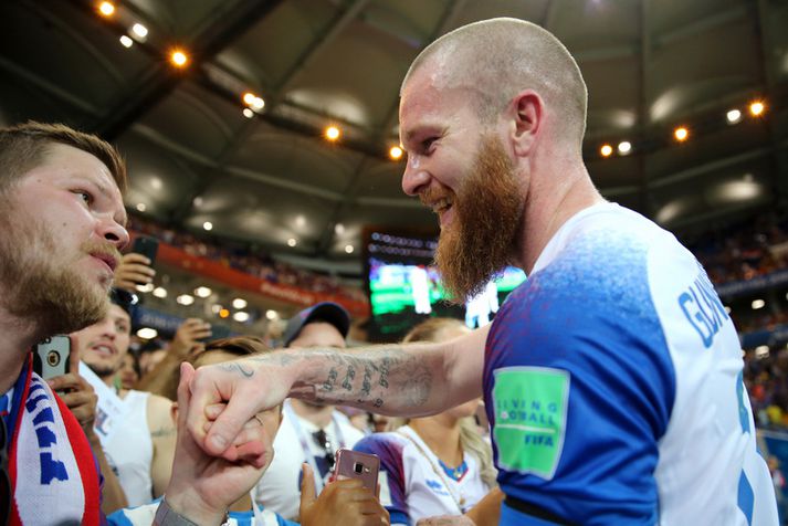 Aron Einar Gunnarsson á HM síðasta sumar.