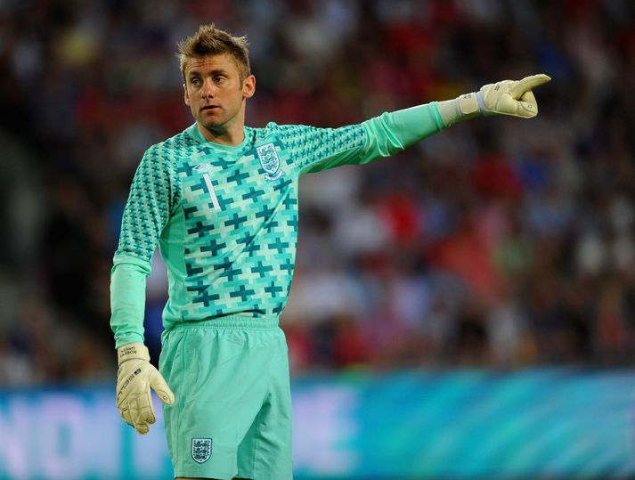 Robert Green í landsleik gegn Noregi í undirbúningi fyrir EM