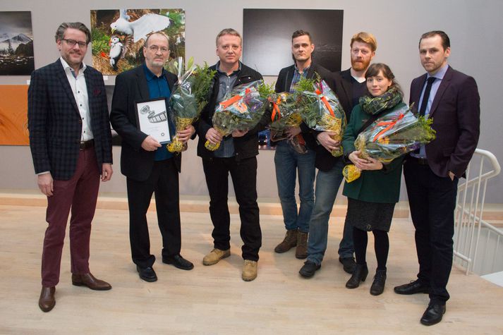 Hópurinn frá 365 miðlum sem hlaut verðlaun eða tilnefningar.
