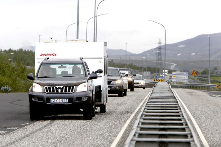 Vindstrengir á þessu svæði eru varasamir fyrir ökutæki sem taki á sig mikinn vind.