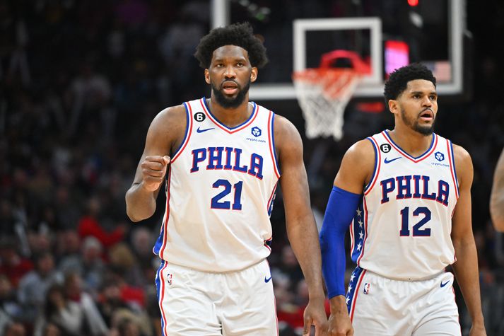 Joel Embiid hefur verið sjóðandi heitur fyrir Philadelphia 76ers undanfarið.