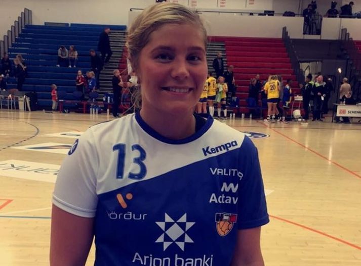 Sigríður Hauksdóttir eftir fyrsta landsleikinn.