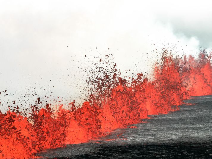 Síðasta eldgos hófst í júlí og lauk í ágúst. 