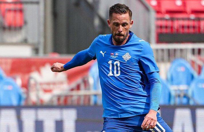 Gylfi Þór Sigurðsson bætti við markamet sitt með landsliðinu í gær.