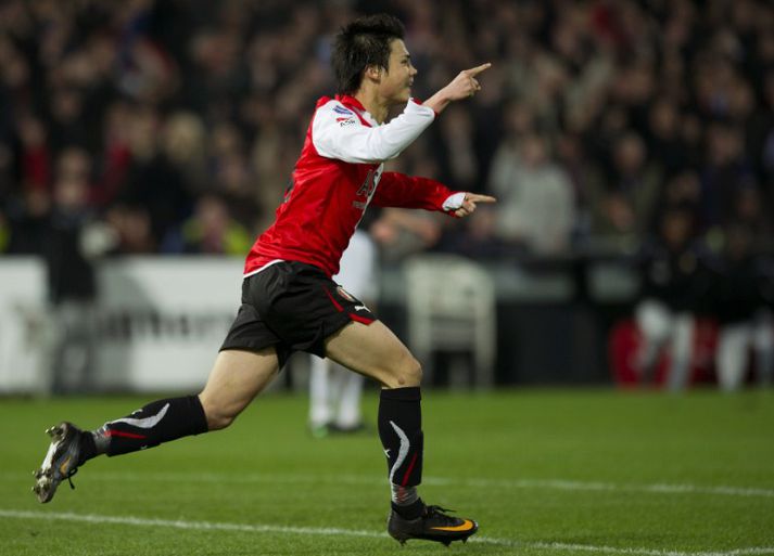 Ryo Miyaichi fagnar marki í leik með Feyenoord á síðasta tímabili.