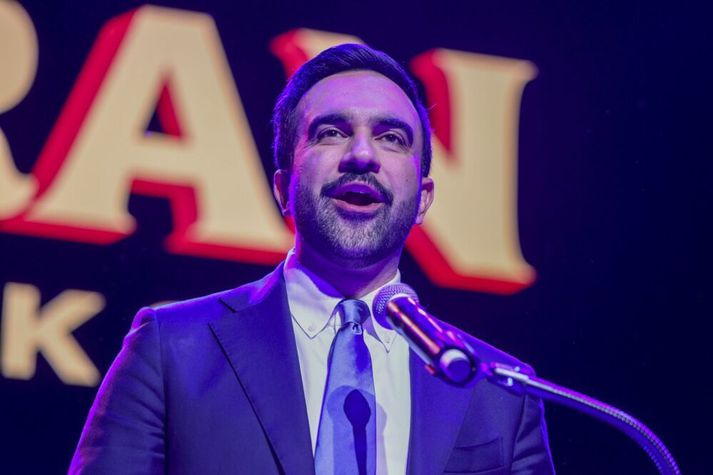 Zohran Mamdani ávarpaði meðal annars Donald Trump Bandaríkjaforseta í ávarpi sínu í nótt. 