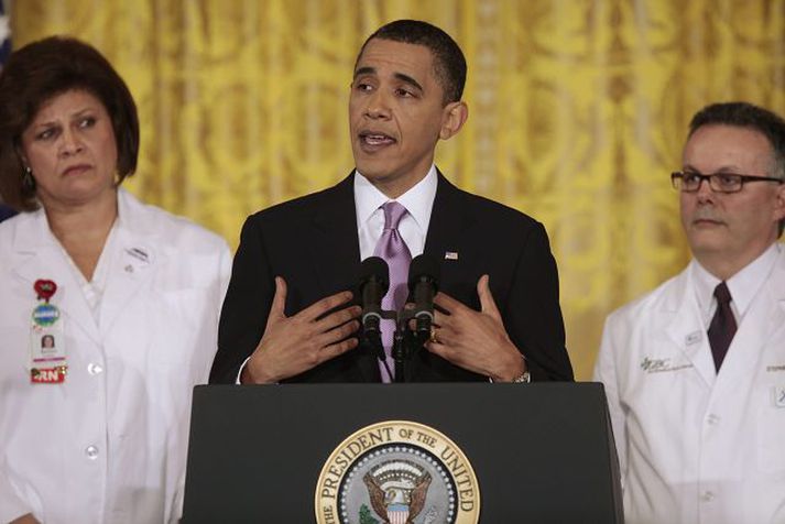 Barack Obama
Stendur enn í ströngu við að koma heilbrigðisfrumvarpinu í gegnum þingið.
