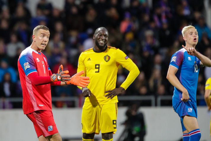 Romelu Lukaku skoraði bæði mörk Belga í kvöld