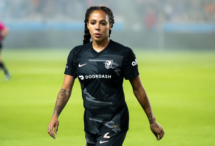 Sydney Leroux í leik með liði Angel City í bandarísku deildinni.