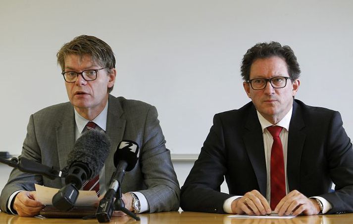 Björn Zoëga forstjóri LSH og Kristján Júlíusson velferðarráðherra kynntu tillögur til úrbóta á lyflækningasviði á blaðamannafundi í gær.