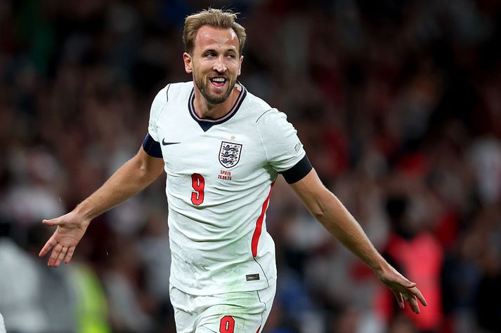 Harry Kane gulltryggði sigur Englands í kvöld.
