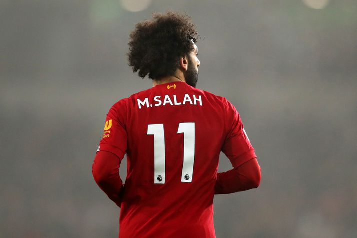 Mohamed Salah verður ekki með eftirnafn sitt aftan á Liverpool treyjunni í næsta leik liðsins í ensk úrvalsdeildinni sem verður á móti Everton á Goodison Park.