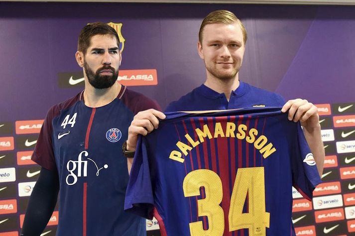 Aron Pálmarsson með Barcelona treyjuna.