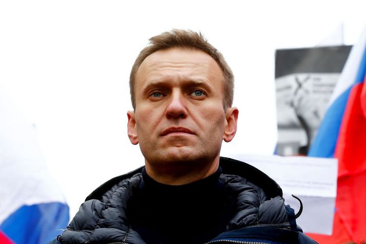 Alexei Navalny liggur nú á sjúkrahúsi í Berlín.