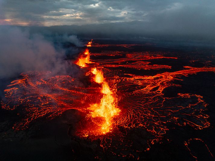 Frá síðasta gosi á Reykjanesskaga í sumar.