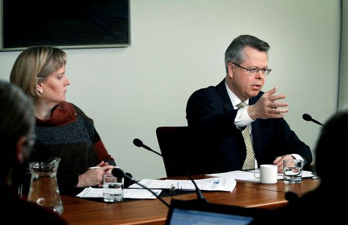 Már Guðmundsson seðlabankastjóri og Katrín Ólafsdóttir, nefndarmaður í peningastefnunefnd bankans, sátu fyrir svörum í gær.