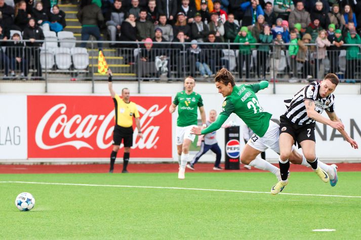 Kristófer Ingi komst í færin eftir að hann kom inn á áður en hann náði að skora og bjarga stigi fyrir Breiðablik.