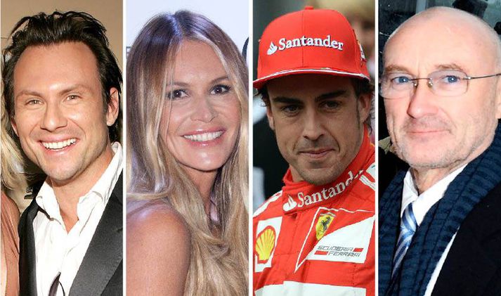 Christian Slater, Elle MacPherson, Fernando Alonso og Phil Collins voru í viðskiptum við HSBC.