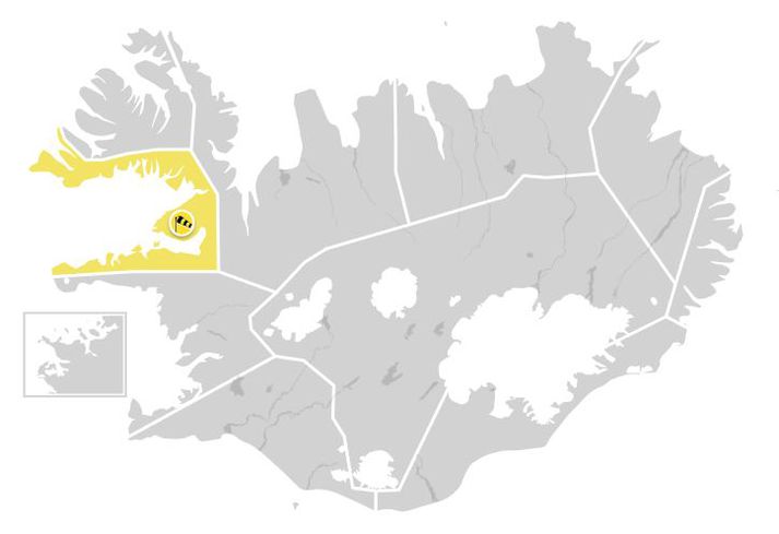 Gul viðvörun er í gildi á Breiðafirði.
