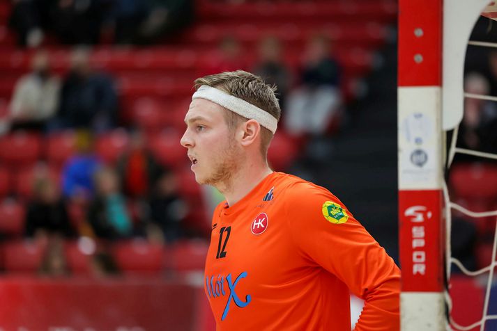 Sigurjón Guðmundsson var maður leiksins þegar HK vann sinn fyrsta sigur á tímabilinu.