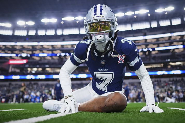 Trevon Diggs var mættur aftur eftir tveggja mánaða fjarveru í leik Dallas Cowboys í gær.