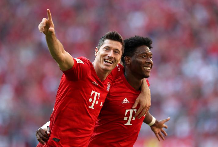 Pólverjinn Lewandowski var á meðal markaskorara Bayern í dag