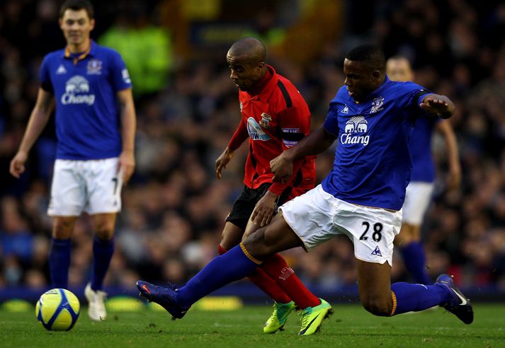 Thomas í leik með Tamworth gegn Everton.