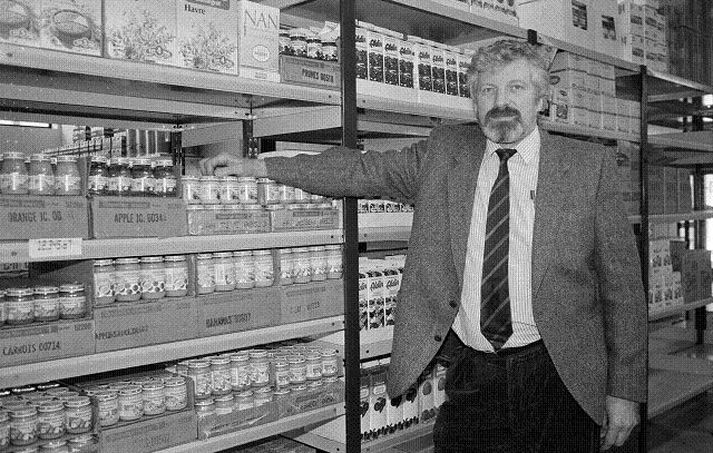 Fyrsta verslunin. Jóhannes Jónsson opnaði fyrstu Bónusverslunina í apríl í Skútuvogi árið 1989. Fréttablaðið/Ljósmyndasafn reykjavíkur
