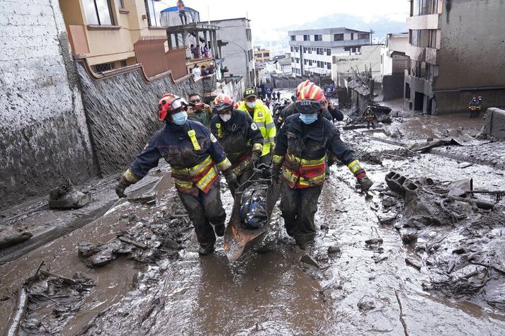 Mestu aurflóðin hafa verið í hverfunum La Gasca og La Comuna í Quito.