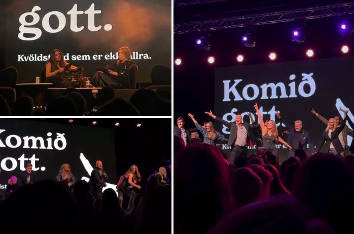 Góðir gestir stúlknanna hófu kvöldið á því að dansa samhæfðan dans við „Daddy Cool“ með Boney M.