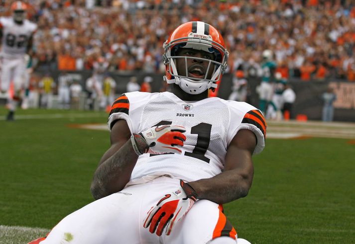 Massaquoi í leik með Cleveland Browns.