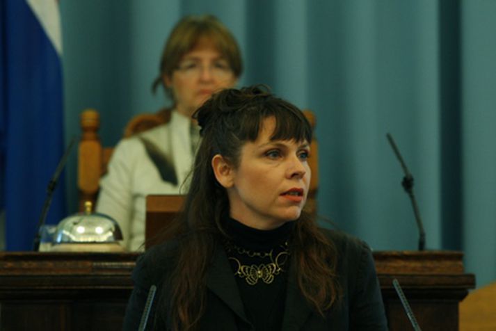 Birgitta Jónsdóttir er fyrsti flutningsmaður tillögunnar. Mynd/ GVA.