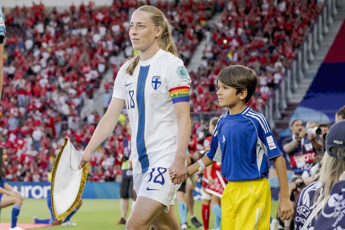 Linda Sällström var fyrirliði finnska landsliðsins á Evrópumótinu í sumar.