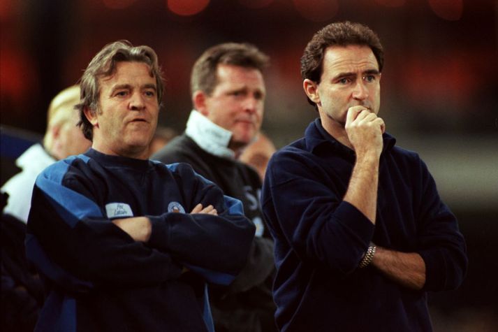 Robertson (t.v) ásamt góðvini sínum og samstarfsmanni Martin O'Neill.