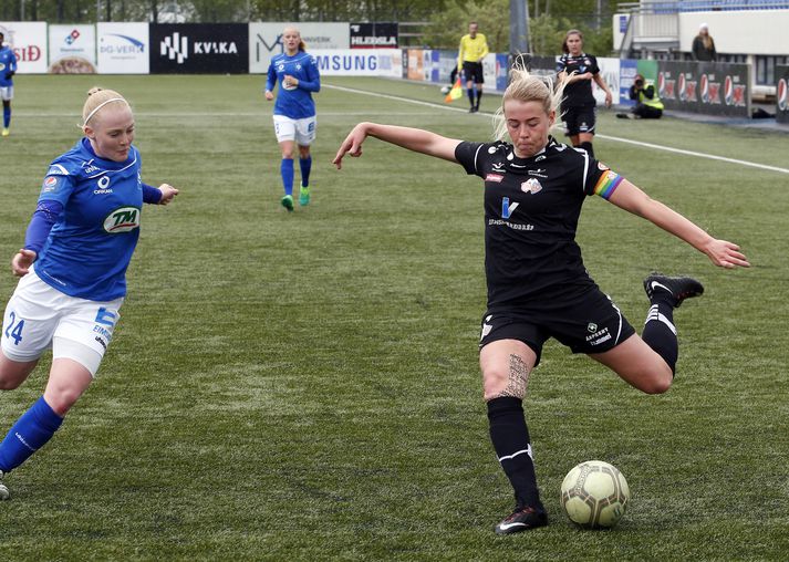 Sandra María skoraði þrennu og lagði upp eitt mark til viðbótar.