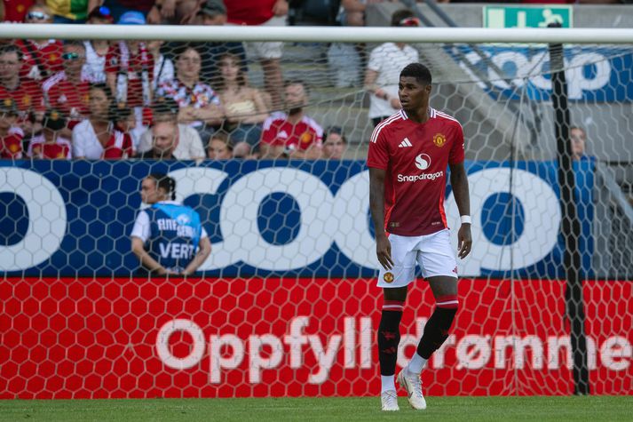 Marcus Rashford í æfingaleik Manchester United og Rosenborg í vikunni. Norska liðið vann leikinn, 1-0.