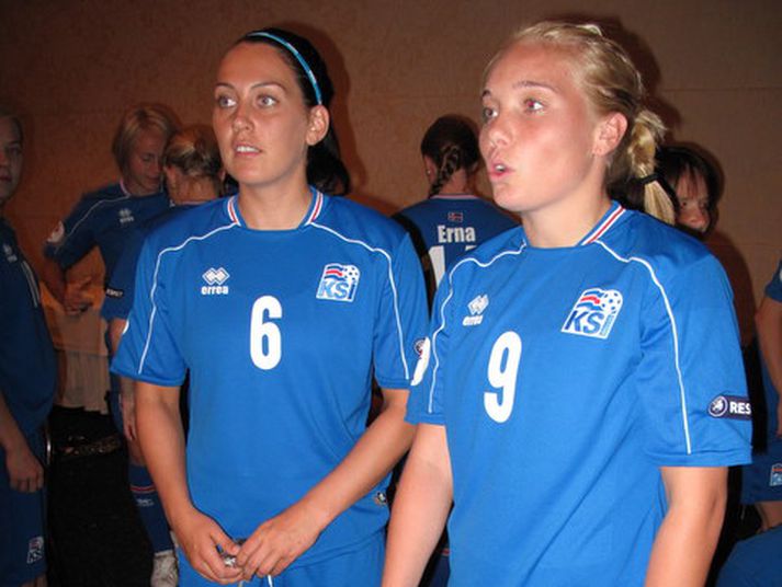 Margrét Lára Viðarsdóttir og Hólmfríður Magnúsdóttir.