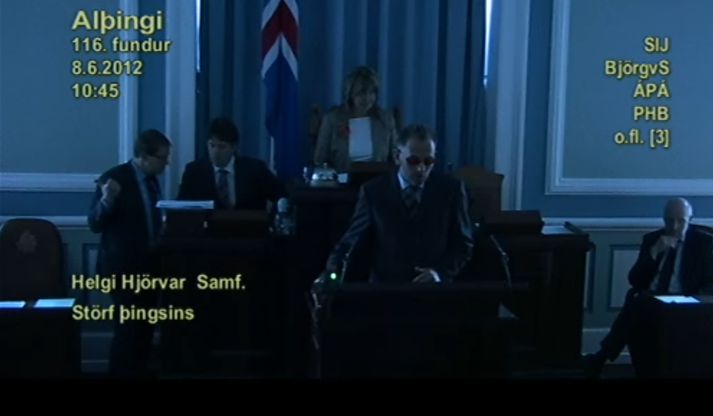 Helgi Hjörvar í ræðustól