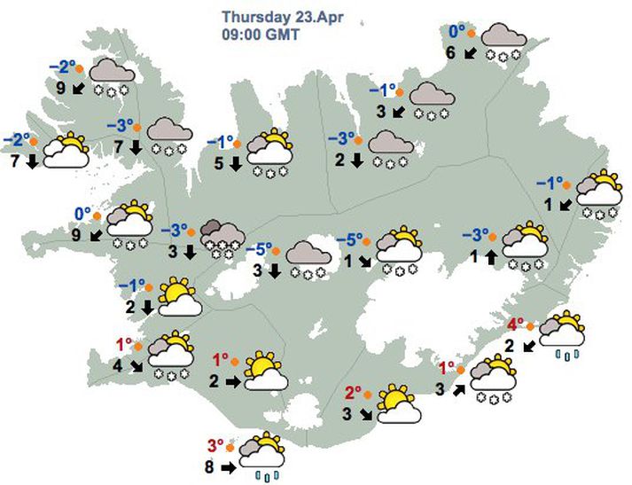 Snow is expected in all parts of the country Thursday morning and during the day.