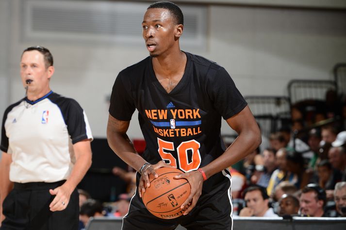 Cameron Moore í leik með New York Knicks í sumardeild NBA.