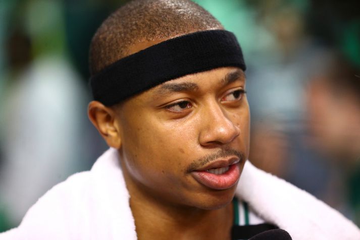 Isaiah Thomas var í hjartnæmu viðtali eftir leikinn í nótt.