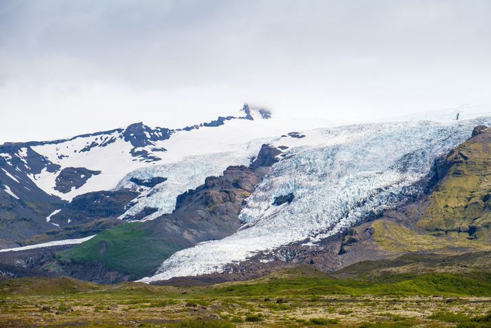 Úr Öræfasveit á Suðausturlandi. Mögulegt er að gulu viðvörunum verði breytt í appelsínugular þegar líður á daginn.