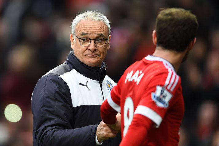 Claudio Ranieri náði í stig með sína drengi á Old Trafford.