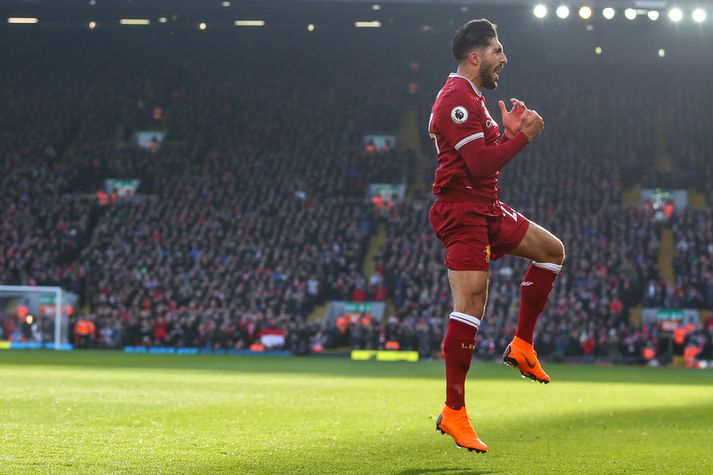 Emre Can fagnar marki með Liverpool.