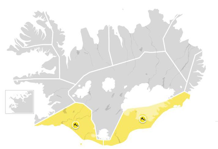 Veðurstofan varar við stormi á Suður og Suðausturlandi.