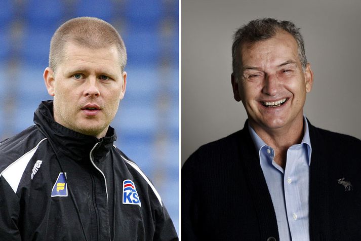 Sigurður Ragnar Eyjólfsson og Guðjón Þórðarson.