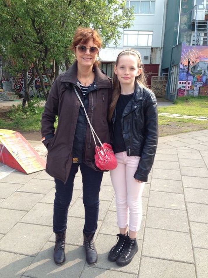 Susan Sarandon og Sigurbjörg Birta.